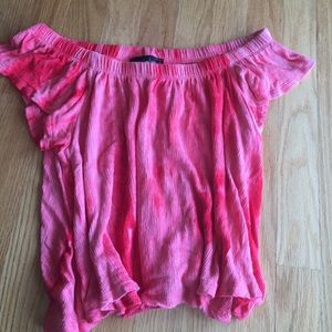 Off the Shoulder Pink Tye Dye Top